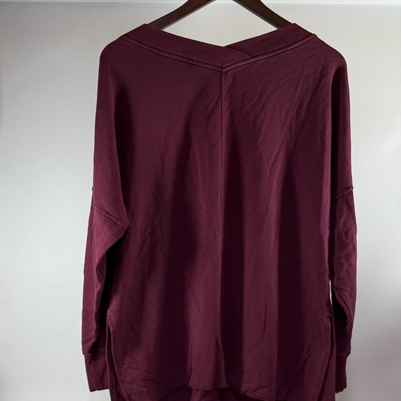 Nike Women's Burgundy V-Neck Sweatshirt - Picture 3 of 8
